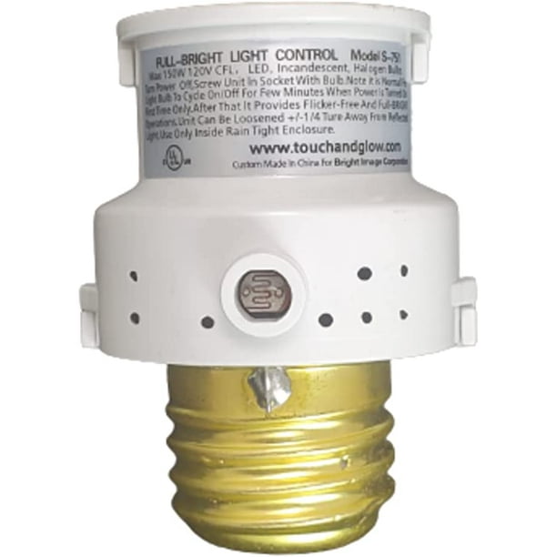 Touch & Glow Dusk to Dawn Sensor Light Bulb Socket Sensor Socket for