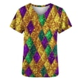 thumbnail image 4 of Cxenplz Valentine Scrub Tops Women V-Neck Short Sleeve Holiday Themed Heart Scrubs, 4 of 5