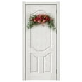 thumbnail image 4 of Guirnalda de dintel Ticfox decoración de puerta colgante de flores simuladas blanca y verde 75 cm, 4 of 10