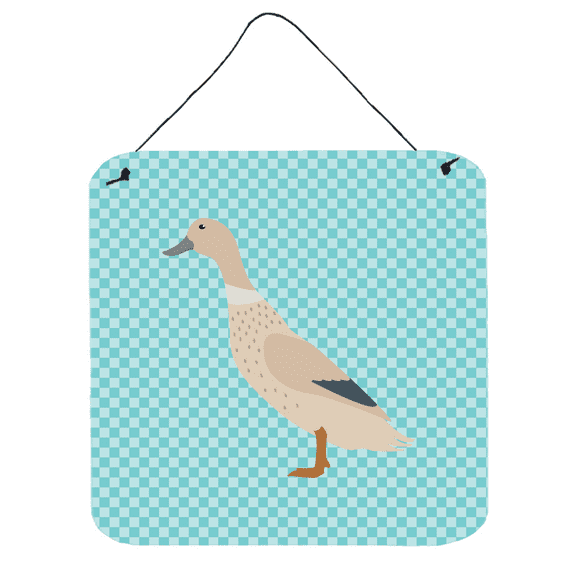 Carolines Treasures BB8032DS66 West Harlequin Duck Blue Check Wall or Door Hanging Prints, 6 x 6 in.