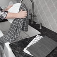 thumbnail image 4 of RITZ 3-Pack Terry Check Kitchen Towel Set and 6-Pack Terry Check Dish Cloth Set, Grey, 4 of 5
