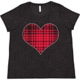 thumbnail image 3 of Inktastic Red Plaid Heart Women's Plus Size T-Shirt, 3 of 5