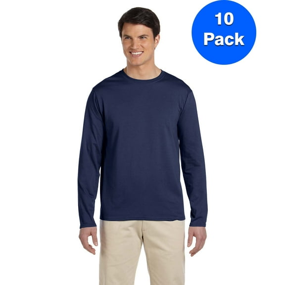 Mens 4.5 oz. SoftStyle Long-Sleeve T-Shirt 10 Pack