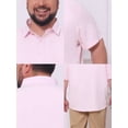 thumbnail image 7 of DARING DIVA Men's Big and Tall Business Dress Shirt with Chest Pocket 3XL Pink, 7 of 7