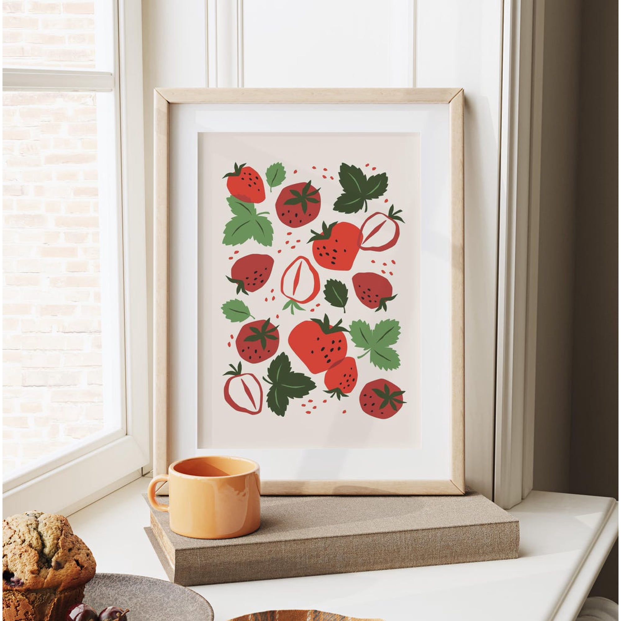 Strawberry Summer Fruit Kitchen Wall Art Decor Unframed Paper Print
