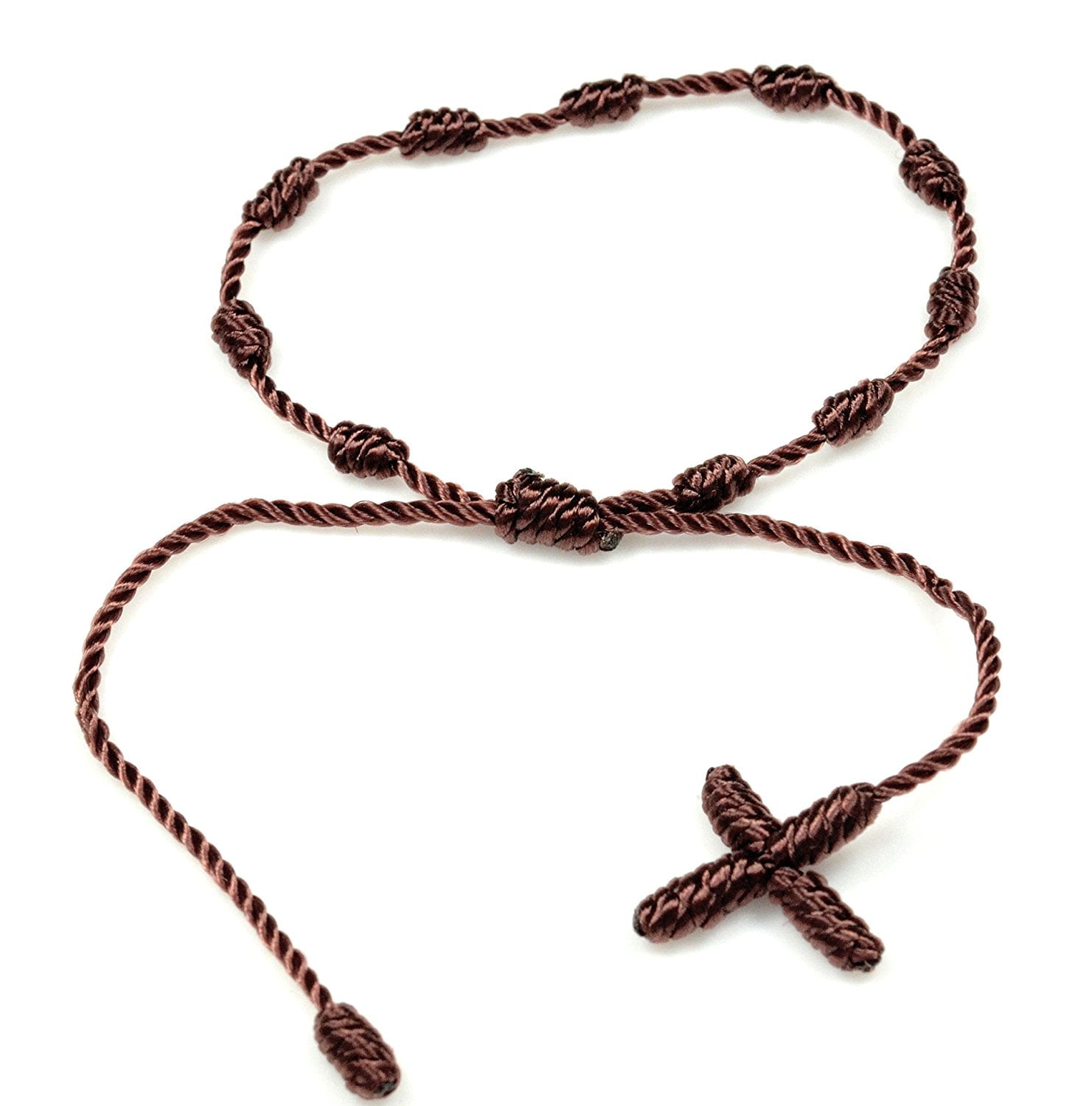 Rosary Bracelet String Knotted Rope, Mens Wrist Catholic Prayer Adjustable  Paracord Decenario. 2mm