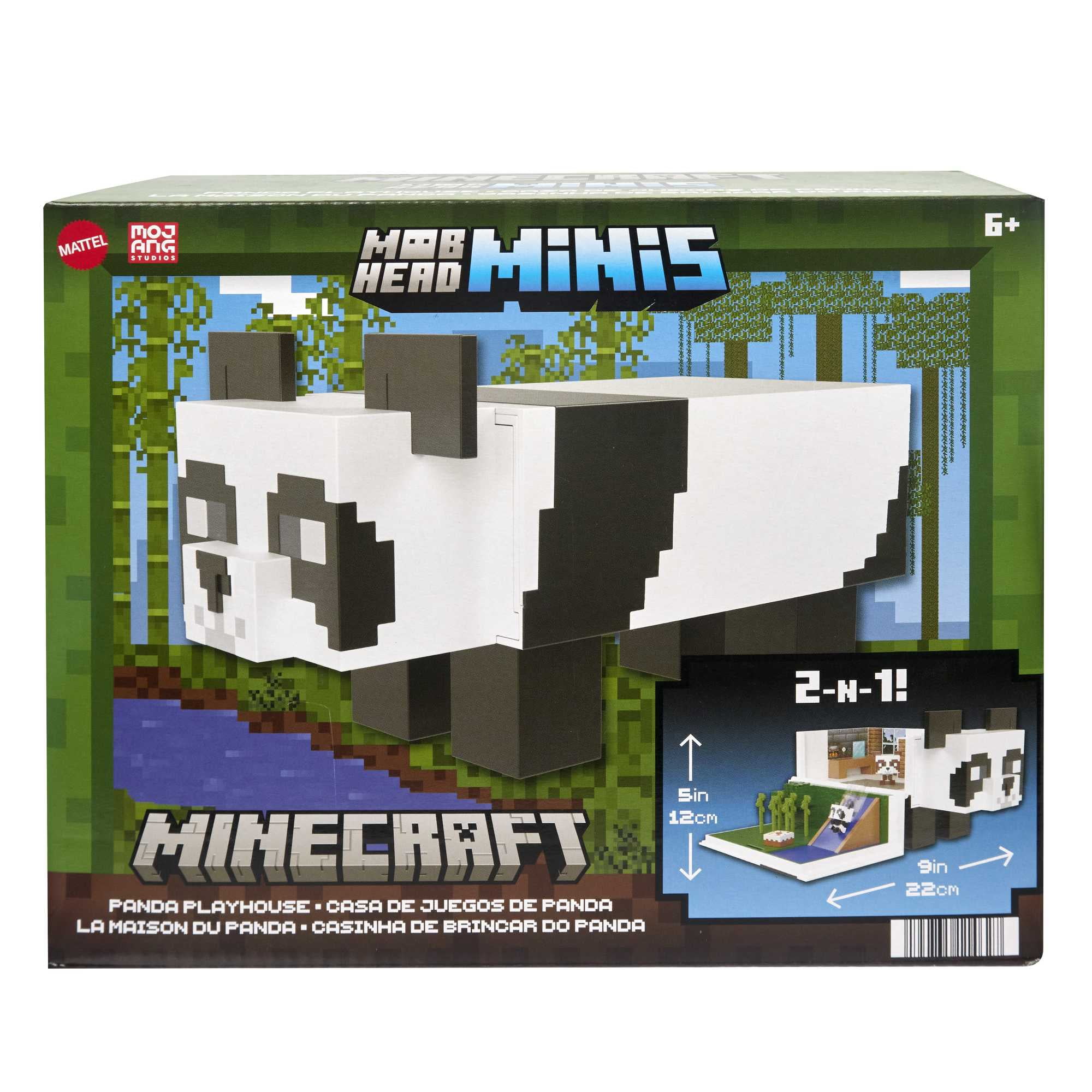 Minecraft Mob Head Minis Panda Playhouse Playset & 2 Panda Action Figures