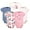 Bubblegum Floral, variant on Touched by Nature Unisex Baby Organic Cotton Bodysuits, Retro Dino, Newborn