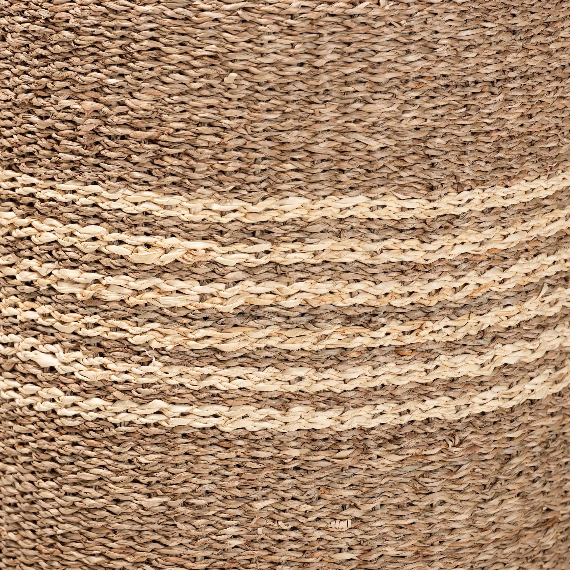 bali & pari Wickham Modern Bohemian Natural Brown Seagrass Ottoman Footstool