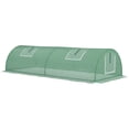 thumbnail image 1 of Green Mini Greenhouse Tunnel - 7' x 3' Steel Frame Grow Tent with Mesh Windows for Patio, Garden & Small Spaces, 1 of 7