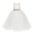 thumbnail image 2 of Ekidsbridal Girl Baptism Flower Girl Dress - Ivory Lace Tutu Tulle with Tiebow LG7noFT-A (Size: M-10), 2 of 3