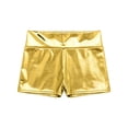 thumbnail image 5 of YiZYiF Womens Metallic Booty Shorts High Waisted Shiny Rave Bottoms Pole Dance Costume Shorts Gold XL, 5 of 6
