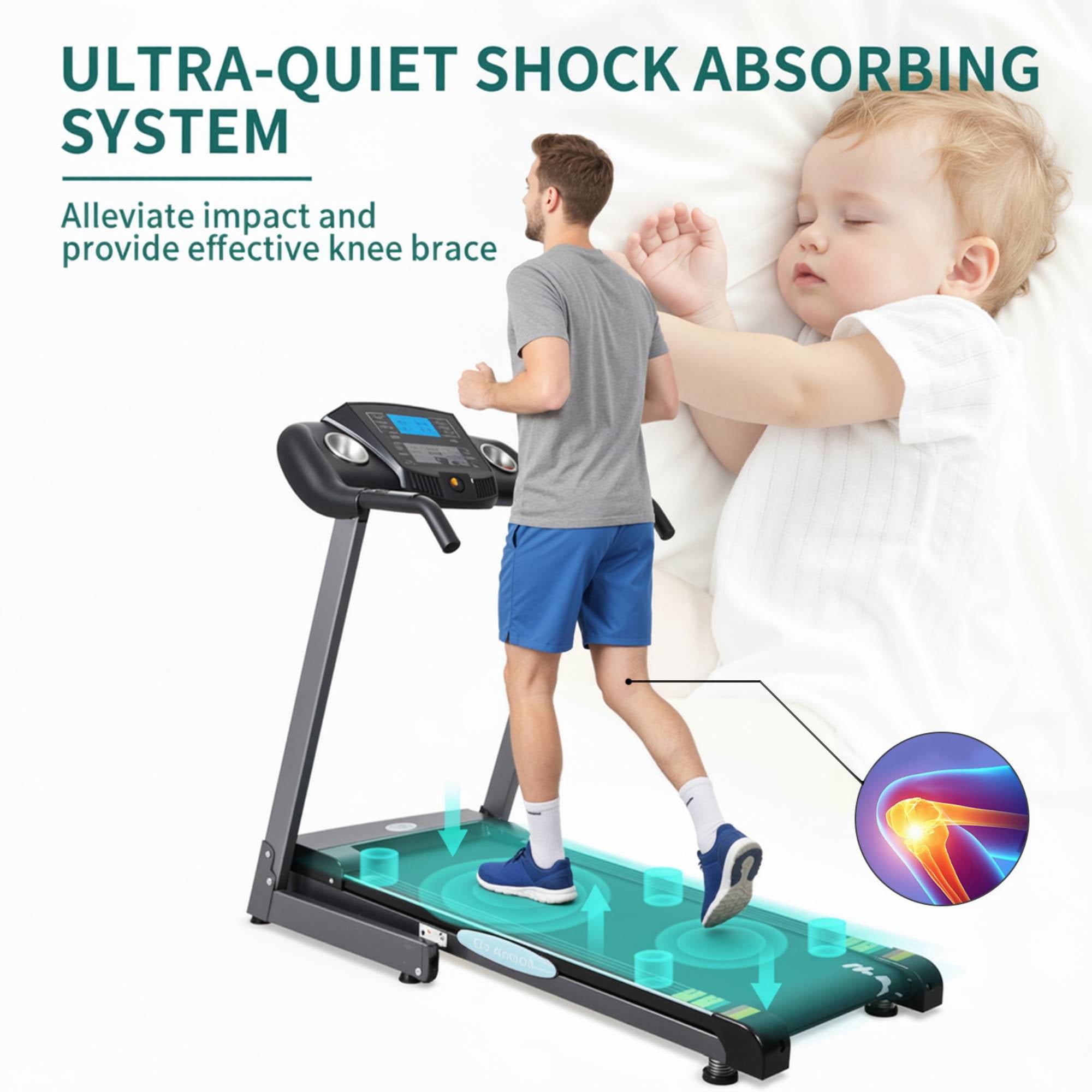 MaxKare 2.5 HP Treadmills for Home with 12 Levels Auto Incline, 8.5 mph Speed 15 Preset Program, 220lbs Max Weight