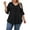 Black, variant on Bukemao Women's Plus Size 3/4 Length Sleeve Top – Dressy Casual Blouse with Ruffle V Neck Shirt