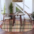 thumbnail image 3 of Round Rugs 5Ft, Buffalo Plaid Round Area Rug Washable Indoor Throw Carpet, Modern Farmhouse Colorful Checkered Soft Non Slip Circle Rug for Cabinet Bathroom Home Decor Aesthetic, 3 of 8