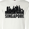 thumbnail image 4 of Inktastic Singapore City Skyline with Grunge Long Sleeve T-Shirt, 4 of 5