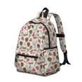 thumbnail image 2 of Beige and Pink Baseball Pattern Cute School Backpack with Padded Back and Adjustable Shoulder Straps 13.4"x11"x4.7", 2 of 5