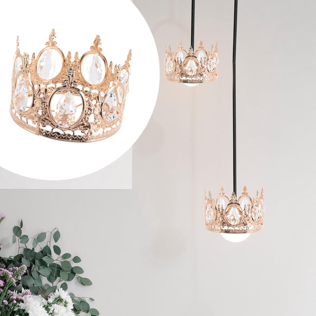 GARVALON Waterproof Crown Table Light Vintage Lamp Shade Golden Glass 1Pack