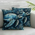 thumbnail image 3 of JRXY Sea Turtle Pillow Cases Cushion Covers Ocean Throw Pillow Covers Soft Reptile Tortoise Decorative Throw Pillowcases Nautical Themed Green Grey Cushion Cases 22x22in, 3 of 5