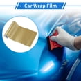 thumbnail image 2 of Unique Bargains 1 Pc Car Wrap Film Vinyl Wrap Cover Universal Car Protective Exterior Interior Matte Gold Tone 10x152cm/0.3ft x 5ft, 2 of 7