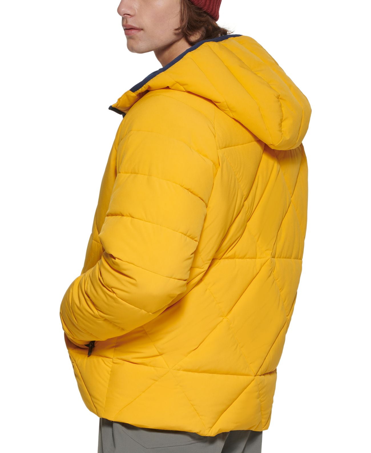 yellow hiking jacket