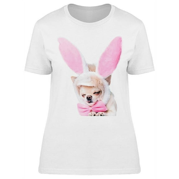 Cute Bunny Chihuahua T-Shirt Women -Image by Shutterstock, Female XX-Large