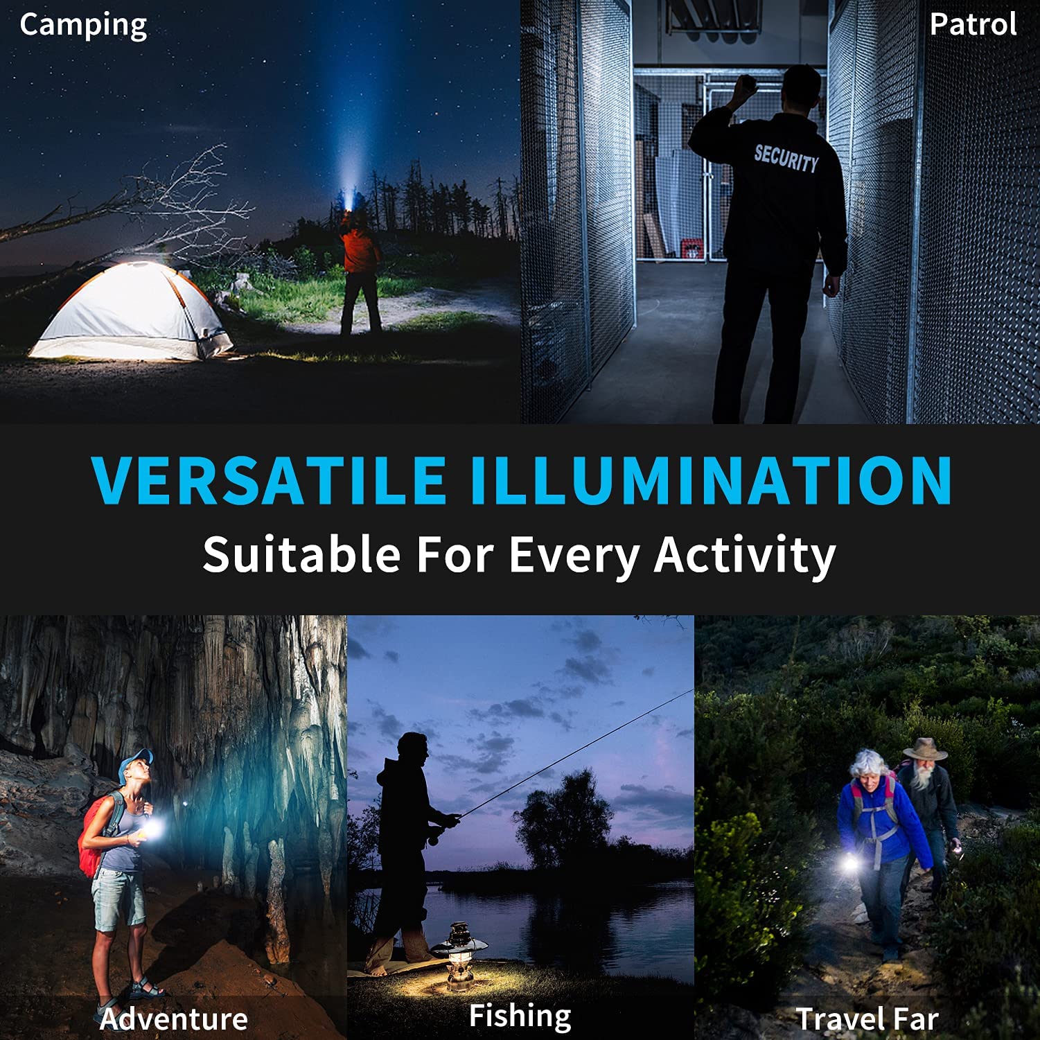 Rechargeable Led Flashlight 200000 High Lumens, Brightest Powerful Handheld Flashlight, Zoomable IPX5 Waterproof Super Bright Flashlight with 5 Mode
