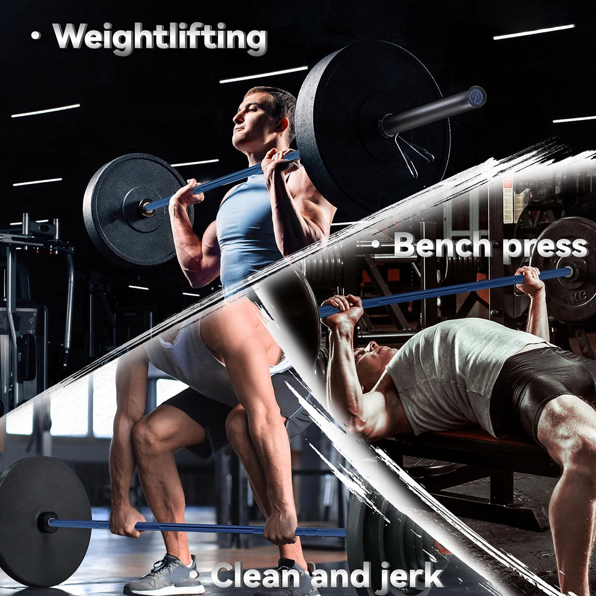 Soonbuy Olympi.c Barbell, 7FT Weight Bar For Weightlifting and Powerlifting 45lb, Olympi.c Bar for 700lbs Capacity, Weight Bar Fit 2” Standard Weights