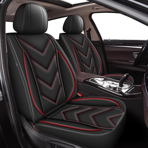 Car Seat Covers Fit for Cadillac ATS 2013-2018,Premium Leather Waterproof Leather Breathable Anti-Slip Fast Install Automotive Accessories Red,Full Set(2 Row 5 Seats)