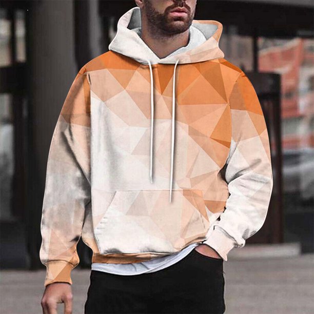 Sudadera con capucha para hombre, estilo casual, con cuello redondo, estampado, manga larga, blusa de poliéster