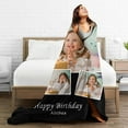thumbnail image 4 of Personalized Custom Blanket with Photo Birthday Gifts for Family Son Daughter Wife Husband, Birthday for Her Him, Women Men Gifts Fits Couch Bedroom Living Room, 4 of 6