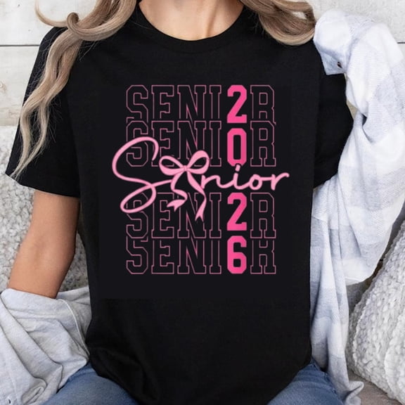 100% Cotton Senior 2026 Graduation T-Shirt Class of 2026 High School Grad Student Gift Pink Design Unisex Tee