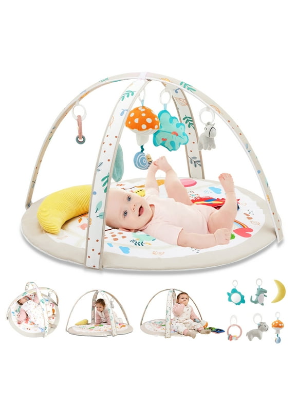 Joypony 8-in-1 Baby Play Gym 0-12m - Musical, Teething, Gift Playmat with Forest Fun