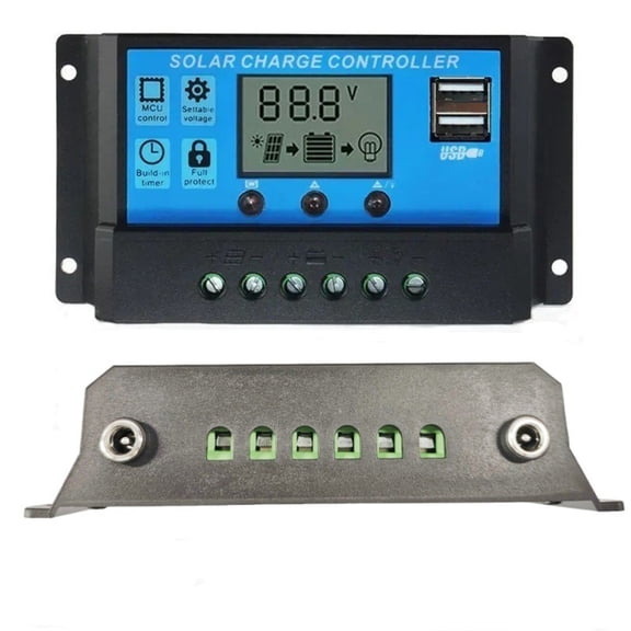 Blue Solar Charge Controller With Dc Port With Dual Usb For Solar Power