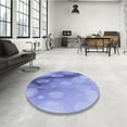 thumbnail image 3 of Ahgly Company Indoor Round Patterned Jeans Blue Area Rugs, 5' Round, 3 of 6
