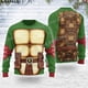 thumbnail image 3 of Suéteres de punto feos de Navidad con armadura de tortuga ninja para cosplay, regalo de Navidad, jerséis, tops para parejas, fiestas, unisex, informales, 1, 3 of 5