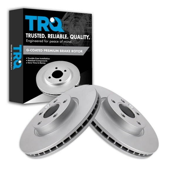 TRQ Front Brake Rotors Set Vented Premium G-Coated Fits Select 2012-2015 Land Rover Range Rover Evoque 2011-2018 Volvo S60 2007-2016 S80 2015-2018 V60 2008-2010 V70 2008-2016 XC70