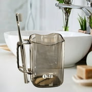 Btomtd Heat Resistance Plastic Mouthwash Cup with Handle Toothbrush Mug for Bathroom Household Use, Gray