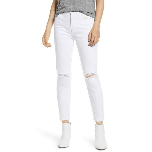 CURRENT ELLIOTT The Stiletto High Waist Ankle Skinny Jeans White ( 32 )
