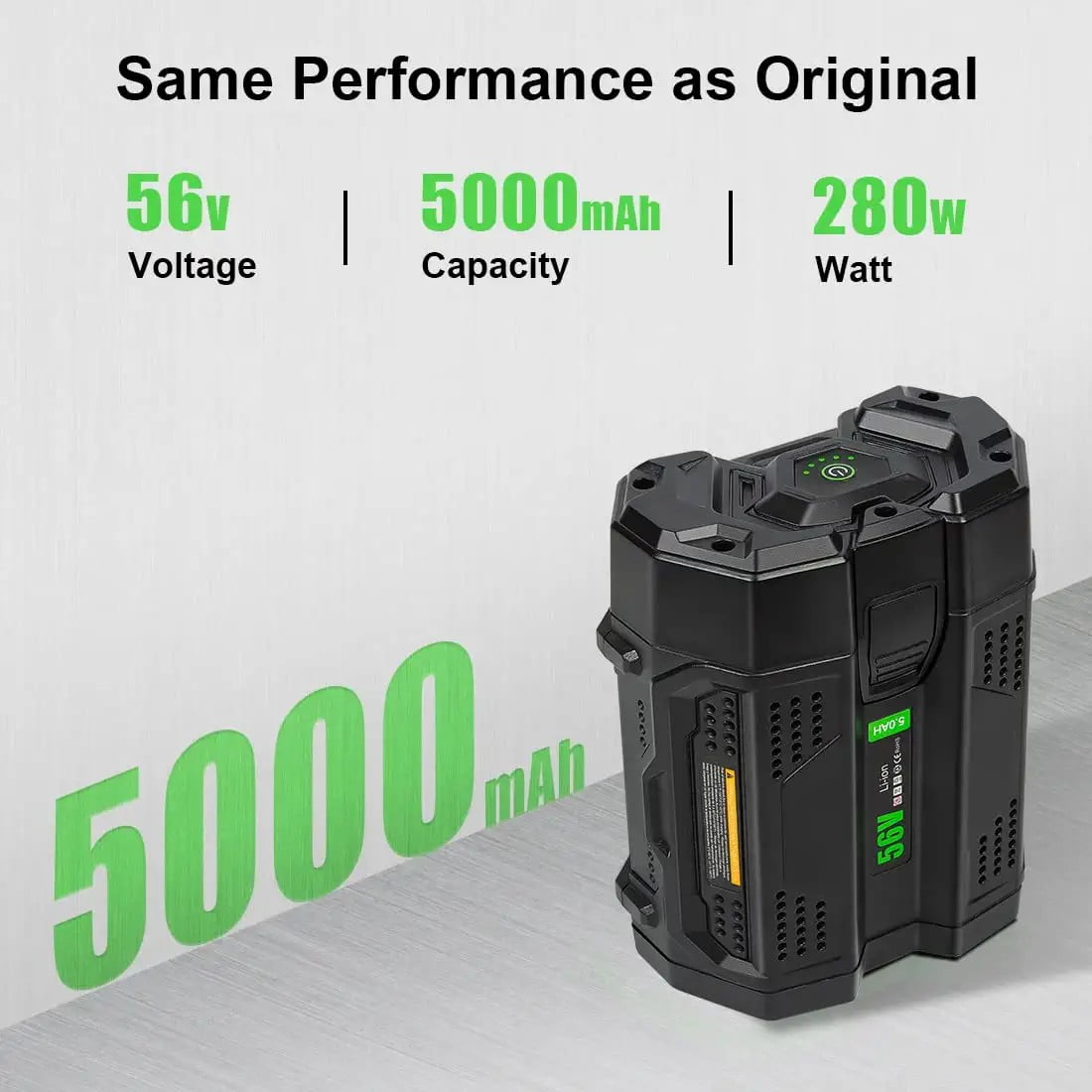 For EGO 56V Battery 5.0Ah Black Lithium Ion Battery,1 Pack