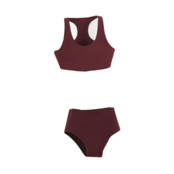 Traje de baño femenino a escala 1/6, de moda, coleccionable, con parte superior e inferior, ropa interior, 12 Rojo