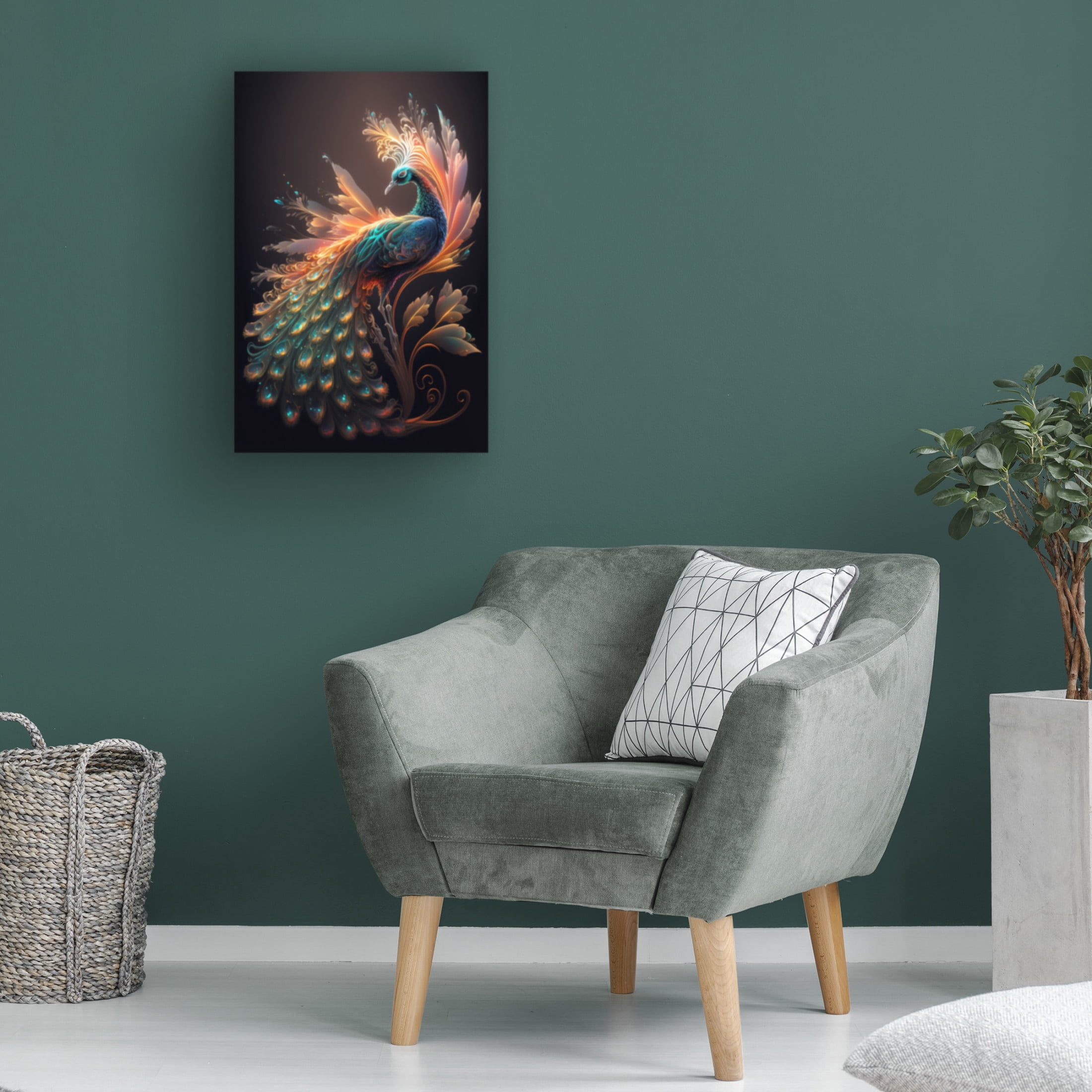 Canvas Wall Art - Ray Heere 'Proud Peacocks 13' Wall Art for Living Room, Bedroom, or Office Décor by Trademark Fine Art - 16 x 24 Inches