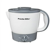 Proctor Silex 32oz Adjustable Temperature Hot Pot, Electric Kettle for Tea, Boiling Water, Cooking Noodles and Soup, White, 48507