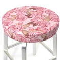 thumbnail image 3 of Pofeuu Rose Flowers Print Round Bar Stool Covers - Super Soft and Washable Elastic Stool Cushion Slipcover Easy Clean Velvet-14 inch, 3 of 7