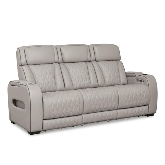 Bowery Hill Contemporary Power Reclining Sofa in Gray