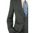 thumbnail image 3 of Salvatore Exte Men's Suit Modern Two Button Jacket Flat Front Pants Striped Charcoal, 3 of 6