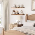thumbnail image 4 of HOOBRO 39.4" Floating Wall Shelves Set of 2 with Invisible Brackets, Rustic Brown, 4 of 9