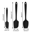 thumbnail image 2 of Unique Bargains 3pcs Kitchen Silicone Spatula Sets Heat Resistant Rubber Scraper Cooking Baking Red Black, 2 of 7