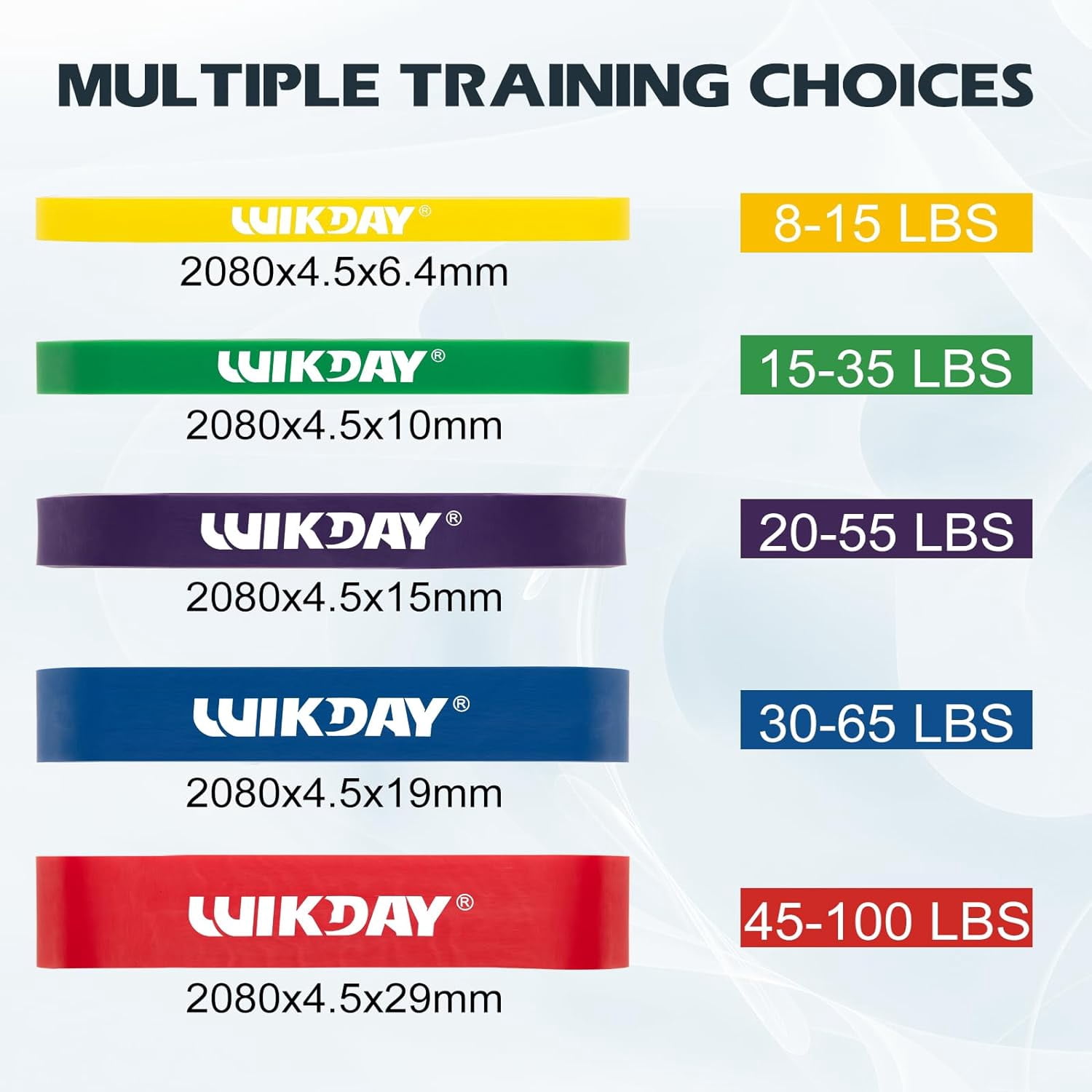 JJEAN-Resistance Bands for Working Out, Exercise Bands, Workout Bands, Pull Up Assistance Bands for Body Stretching Training Physical Therapy Muscle Training for Men & Women