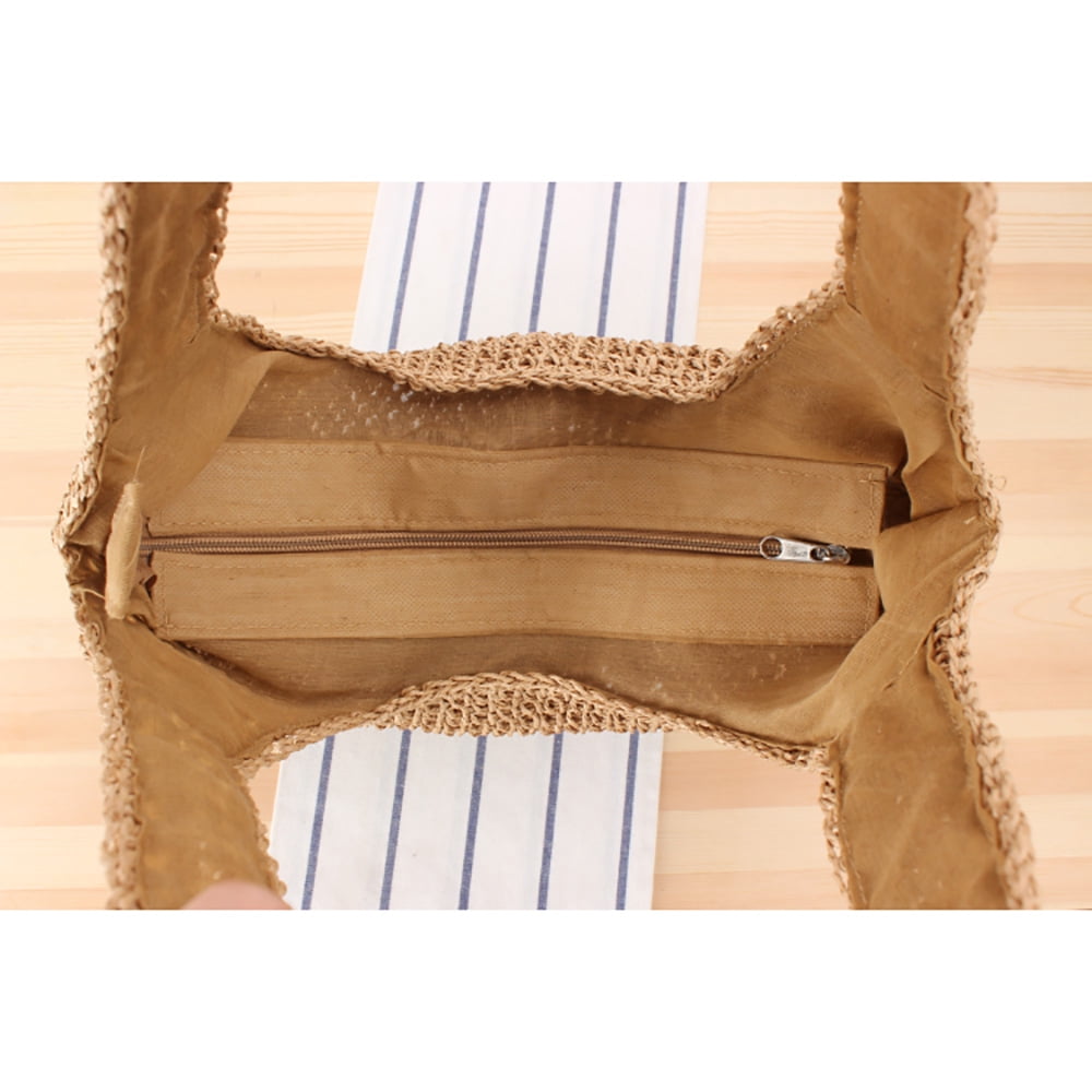 Women Beach Bag Fashion Simple Single Shoulder Crochet Handmade Weaving Handbag
